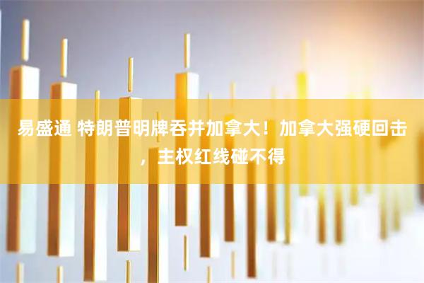 易盛通 特朗普明牌吞并加拿大！加拿大强硬回击，主权红线碰不得